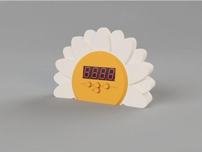 flower alarm clock organization 7segment esp8266 led ws2812b 3d print model - Mito3D