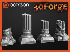column destroyed buildings structures dungeons dragons tabletop 3d print model - Mito3D