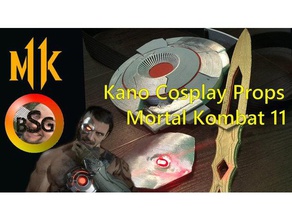 kano mortal kombat 11 knife chest piece eyepeice costume 3d print model - Mito3D