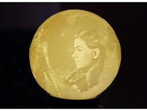 moon mond lithophane + youtube link anleitung lamp lampe laterne own picture 3d print model - Mito3D