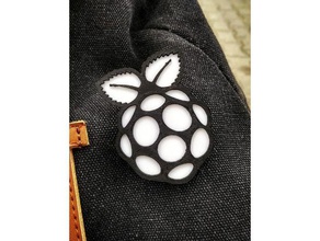 raspberry pi logo pin badge 3d print model - Mito3D