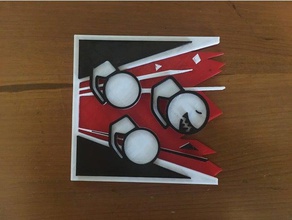 gökkuşağı altı kuşatma fuze simgesi 2d sanat 3d print model - Mito3D