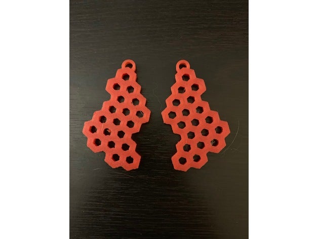 poligono modello orecchini 3D print model - Mito3D