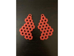polygon pattern earrings 3d print model - Mito3D