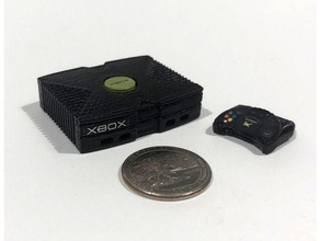 mini-microsoft xbox classic - Spielzeug Spiele console Niedlich doll dollhouse gamer Miniatur 3d print model - Mito3D