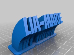 mon personnalisée de balayage 2 lignes plaque nom lia-marie bureau 3d print model - Mito3D