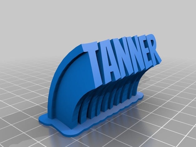 my customized sweeping 2-line name plate tanner office 3D print model - Mito3D