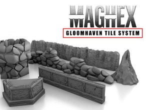 maghex paredes gloomhaven jogos boardgame dungeon tiles hexágono hexagonal ímã magnético 3d print model - Mito3D