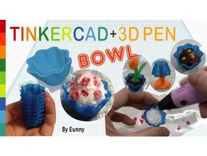 miniature bowl tinkercad 3d pen models bingsoo eunny icecream strawberry 3d print model - Mito3D