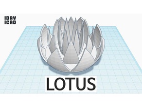 1dia 1cad lotus decoração 1day1cad a flor de lótus 3d print model - Mito3D