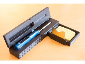 mini ts100 ferro de solda estação caso eletrônica a caixa suporte ferramenta titular esponja 3d print model - Mito3D
