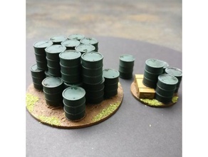 28mm fuel drums games 60mm base bolt action chain command miniature oildrum scenery wargaming 3d print model - Mito3D
