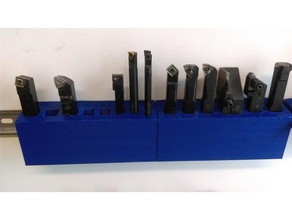lathe tool din-rail storage holders boxes 3d print model - Mito3D