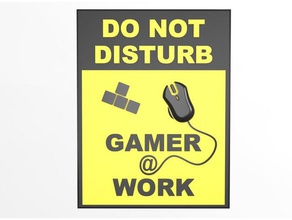 gamer work signs logos do not disturb keyboard mouse painting wasd 3d print model - Mito3D