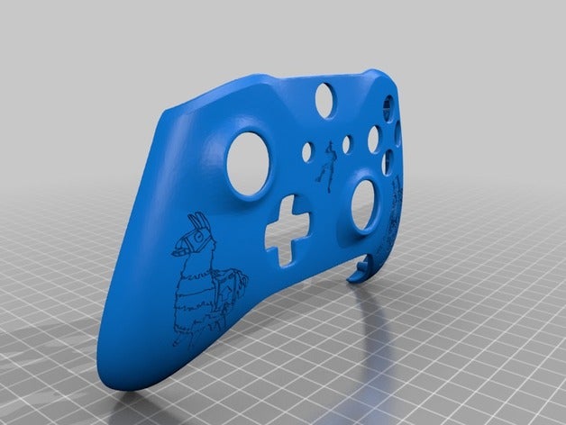 xbox um controlador personalizado shell fortnite dj lhama edição de vídeo jogos painel frontal a pele enrole 3D print model - Mito3D