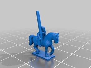 acw 6mm scale union flag bearer cavalry other 3d print model - Mito3D