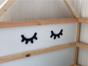 ojos soñolientos - estilo nórdico dormitorio de los niños decoración openscad 3d print model - Mito3D