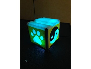 phonetablet cube holder ledrgb lights music box cell phone dog paw led lamp heart transformer ying yang 3d print model - Mito3D