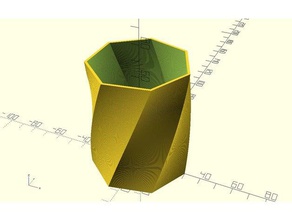 geometric twist vase sculptures easy geometry 3d print model - Mito3D