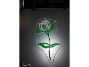 rose deux couleurs 2d art 3d print model - Mito3D