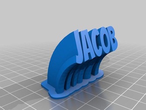 my customized sweeping 2-line name plate jacob office 3d print model - Mito3D
