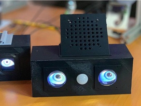 aaeb base top mount speaker electronics adafruit animated eyes bonnet halloween spooky 3d print model - Mito3D