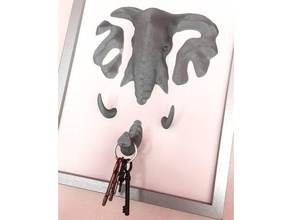elephant wall deco key holder coat hanger decor elefante keychain 3d print model - Mito3D