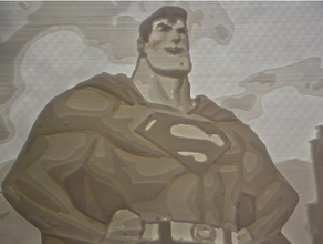 bruce timms superman litophane art 3d print model - Mito3D