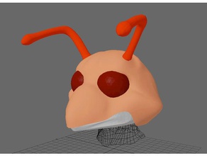 fursuit- puppet-head base - version 68 cartoon insect ant bug character cockroach costume helmet critter furry fursuit head mask roach 3d print model - Mito3D