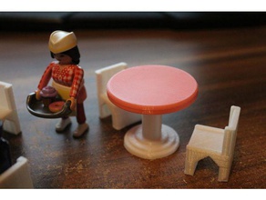 mesa redonda playfab 191007 playmobil compatible de juguete juego accesorios tablefoot 3d print model - Mito3D