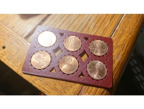 credit card sized penny-Halter Kreditkarte penny wallet 3d print model - Mito3D