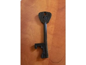 fünfzig Schlüssel - Flaschenöffner apribottiglie forma di chiave 50 keychain 3d print model - Mito3D