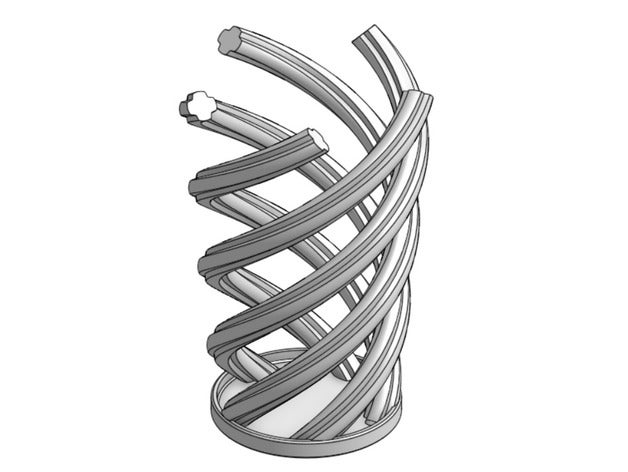 dna sarmalı jar kap helicoidal helix vazo 3D print model - Mito3D