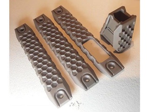 rail grip cover hand stop hobby ar15 handguard handrail keymod m-lok m4a1 mlok railscales 3d print model - Mito3D