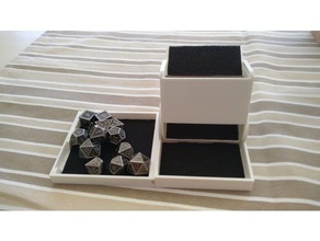 compact dice tower updated - sidetray 3d print model - Mito3D
