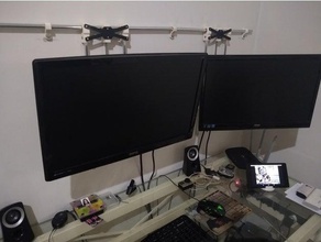 monitor wallmount xyz movement office computer accessories holder mount stand vesa wall 3d print model - Mito3D