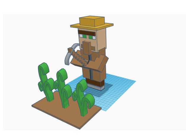 minecraft ciftci as ferramentas agricultor 3D print model - Mito3D