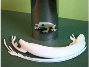 anamorphique grenouille l'anamorphose animal art la les mathématiques miroir nature science sculpture 3d print model - Mito3D