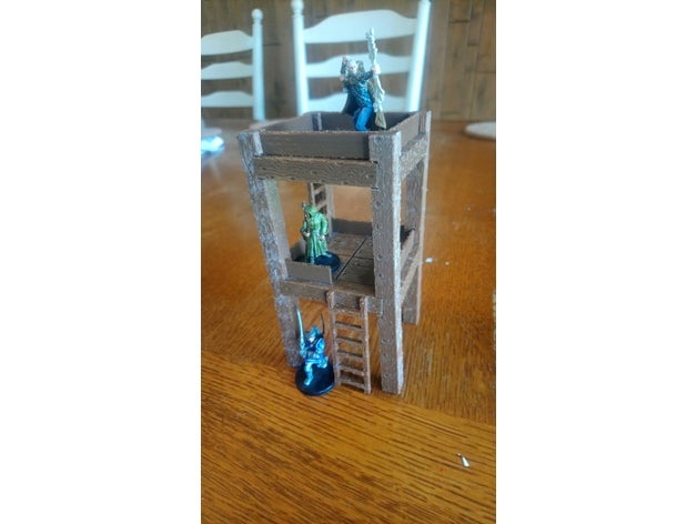 Mm nöbetçi gözcü Kulesi dd ejderhalar dungeons guardtower pathfinder rpg arazi kule watchtower ahşap 3D print model - Mito3D