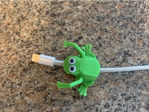 frog charging cord clinger toys games charger eating phone iphone lightning cable 3d print model - Mito3D