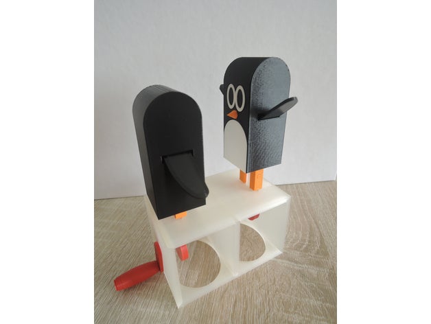 penguin party mechanical toy toys kinetic openscad 3D print model - Mito3D