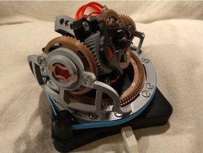 triple eje de tourbillon 3d la impresión el equilibrio rueda un reloj escape engranaje los engranajes mecánica mecanismo 3d print model - Mito3D