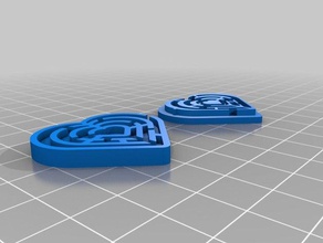 my customized heart maze generator 3d print model - Mito3D