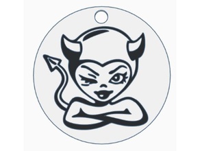 girl devil keychains 3d print model - Mito3D