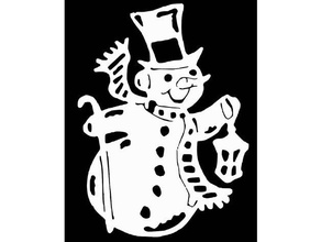 snowman 2d art christmas 3d print model - Mito3D
