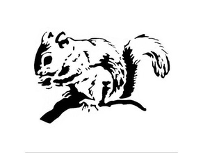 scoiattolo stencil 2d art animale mammifero roditore 3d print model - Mito3D