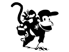diddy kong stencil 2d art monkey nintendo super smash bros 3d print model - Mito3D