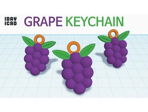 1day 1cad grape keychain 1cad 1day 1day1cad grape grapefruit keychain 3d print model - Mito3D