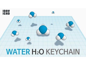 1Tag 1cad Wasser h2o Schlüsselbund 1day1cad keychain 3d print model - Mito3D