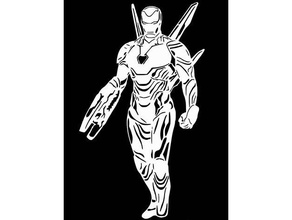 iron man mk 50 2 d art 2d avengers finale di partita infinity war ironman mc mark la marvel nanotech cultura pop stencil seme tony stark 3d print model - Mito3D